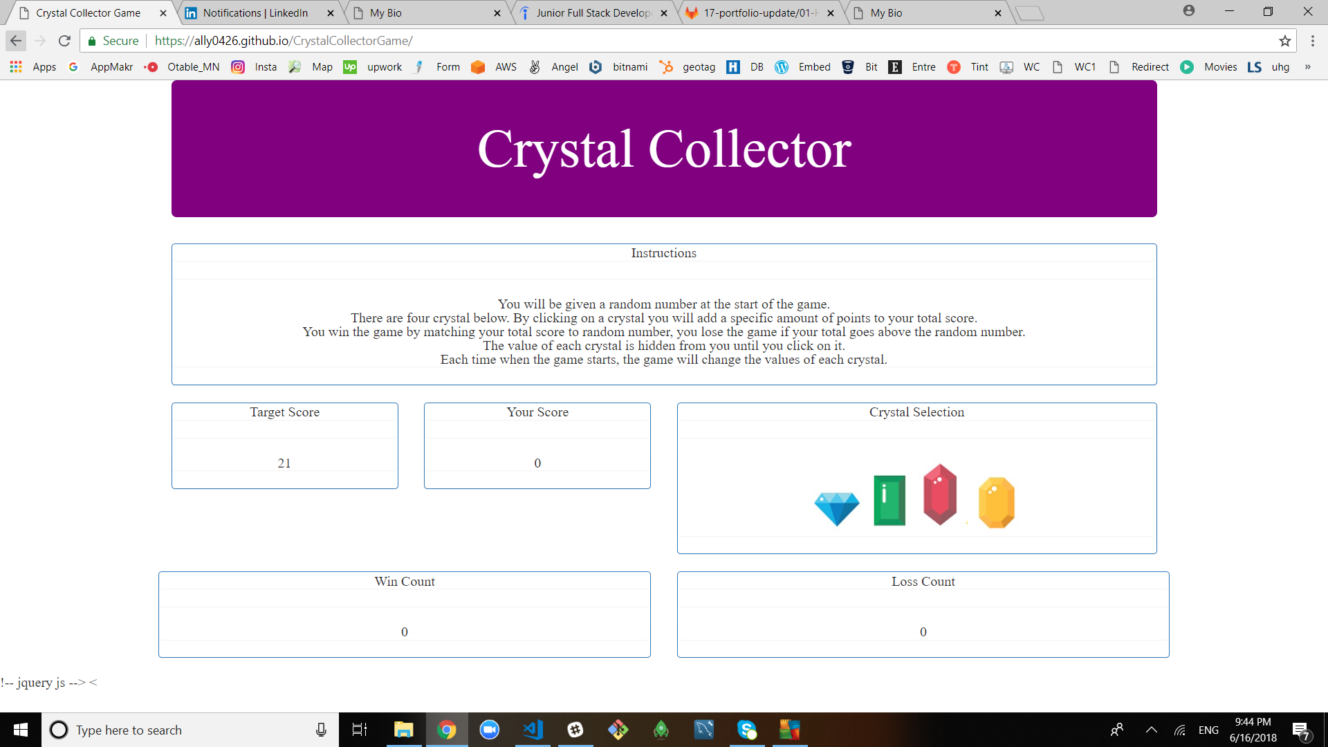 Crystal Game